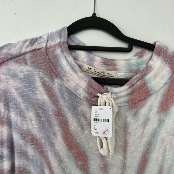 Free People Best Catch Tie Dye Sweatshirt in Ivory Combo, Size XS - Picture 3 of 4